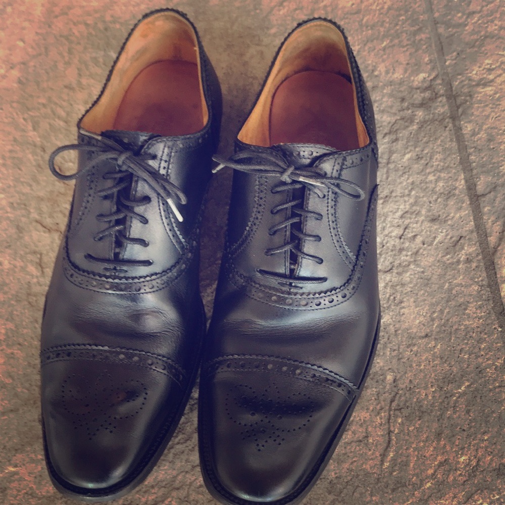 Stunning Hermes Black Leather Oxford Mens Shoes
